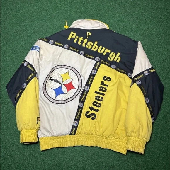 Vintage 90s Pittsburgh Steelers Pro Player Daniel Young Large Retro NFL Jacket - Picture 5 of 11